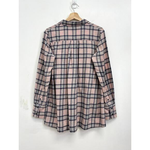 Hatch Maternity The Flannel Plaid Button-Down Soft Relaxed Shirt - Size 1/Small - Picture 3 of 10